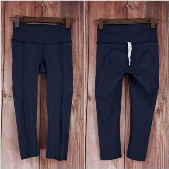 Lululemon Womens Size 4 Fast Free Crop II 19" Leggings Nulux Non-Reflective - Picture 3 of 12
